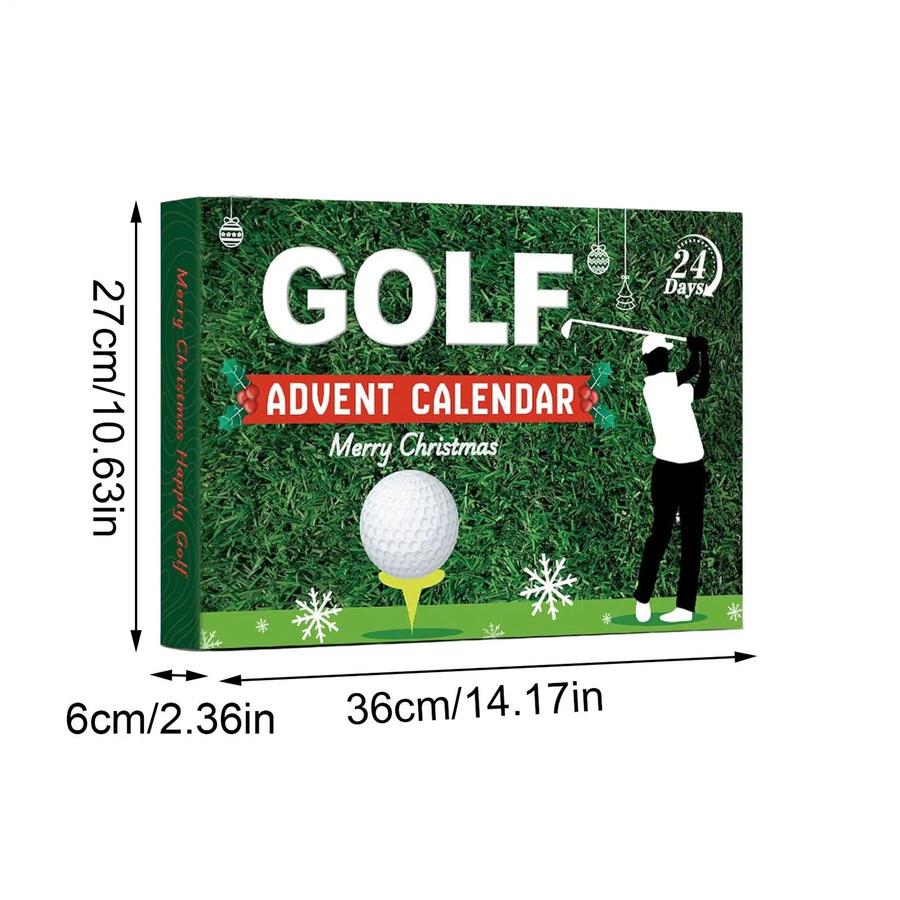 Adventskalender mit Golf-Design, Weihnachts-Countdown-Dekoration aus Papier, 24 Boxen, Grün - Bild 4