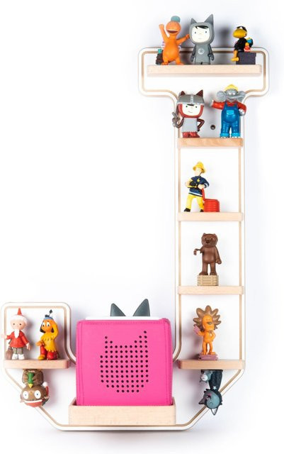 BOARTI Kinderregal Buchstabe J aus Holz als Wandregal für Toniebox und Figuren mit Magneteinsätzen, H x B x T: 54 x 37 x 19 cm - Bild 1