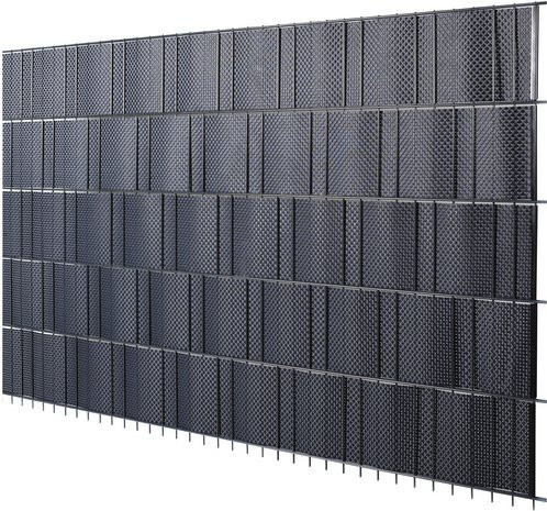 FLORAWORLD Sichtschutzstreifen Premium aus PVC in Grau, Länge: 255 cm, Höhe: 19 cm - Bild 1