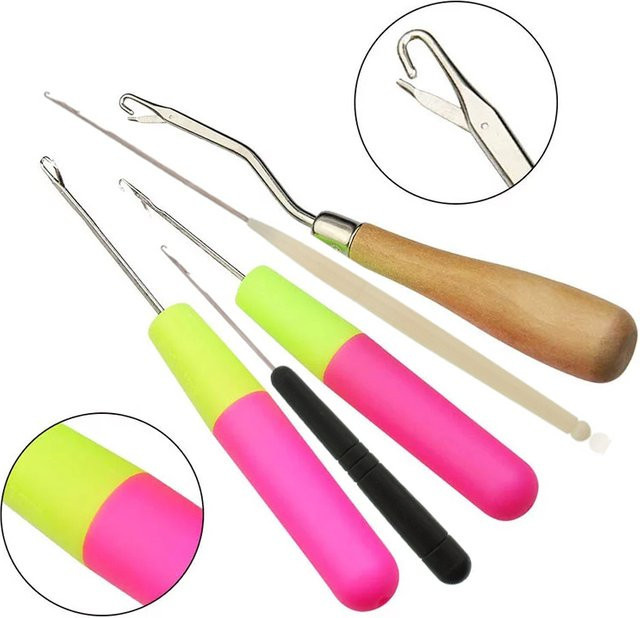 OLD STREET 5-teiliges Häkelnadel-Set aus Metall in Multicolour für Haarverlängerungen, Dreadlocks und Perückenherstellung - Bild 1