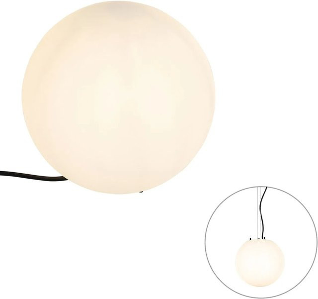 QAZQA Nura Moderne Außenleuchte Weiß IP65 für Garten und Außenbereich mit E27 Fassung, Höhe: 25 cm - Bild 1