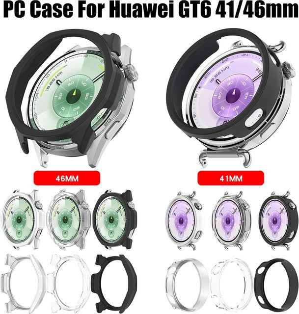 CAOWTAN PC-Gehäuse Schutzhülle für Huawei Watch GT6 46 mm und 41 mm Smartwatch Hohlstoßstange Schutzzubehör - Bild 1