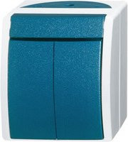 Busch-Jaeger Serienschalter Ocean AP 2601/5 W-53 Feuchtraum-Schalterprogramm Aufputz in Weiß, Blau oder Grün - Bild 1