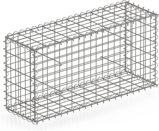 KARAT Gabionenkorb Lenox Steinkorb als Sichtschutz aus verzinktem Stahl, Farbe: Silber, B/T/H: 100 x 50 x 30 cm - Bild 1