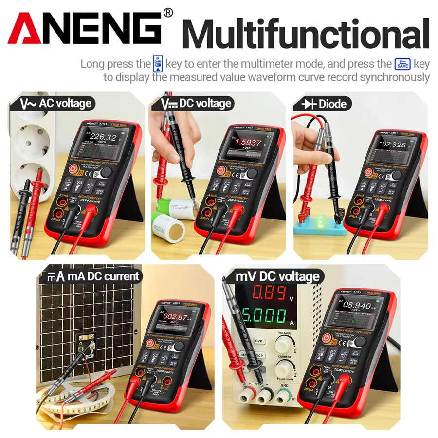 ANENG AR01 Smart Wärmebildkamera-Multimeter 2-in-1 mit 25000 Counts AC/DC Spannungs- und Strommessgerät und 250M Ohm TFT Tester - Bild 5