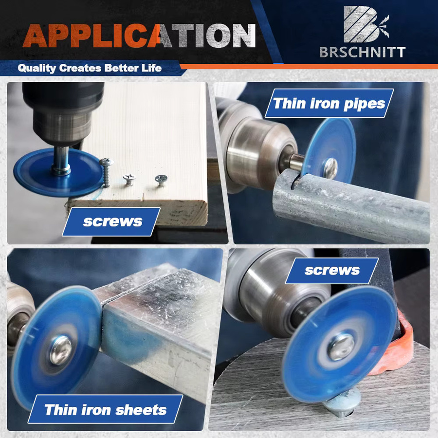 BRSCHNITT Mini-Trennscheiben-Set mit abnehmbarem Schaft für Stahl und Metall, Blau - Bild 4