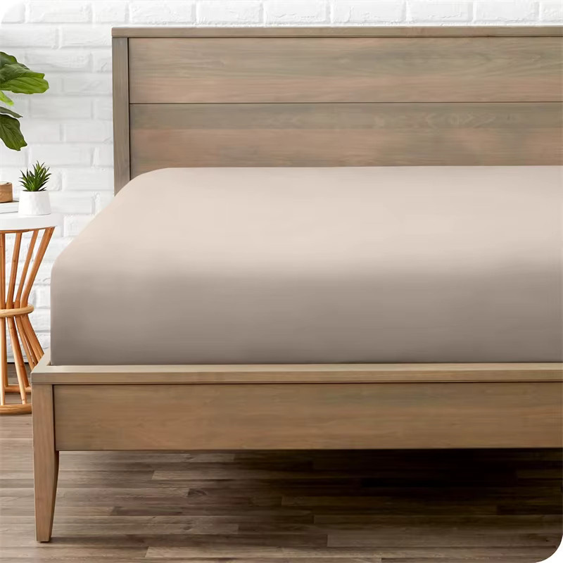 Dreamreal Spannbettlaken aus gewaschener Baumwolle in Beige oder Grün, B/T: 160 x 200 cm - Bild 3