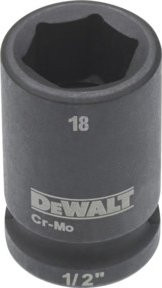 DEWALT DT7536-QZ Steckschlüssel kurz 18mm 1/2 Zoll Schwarz - Bild 2