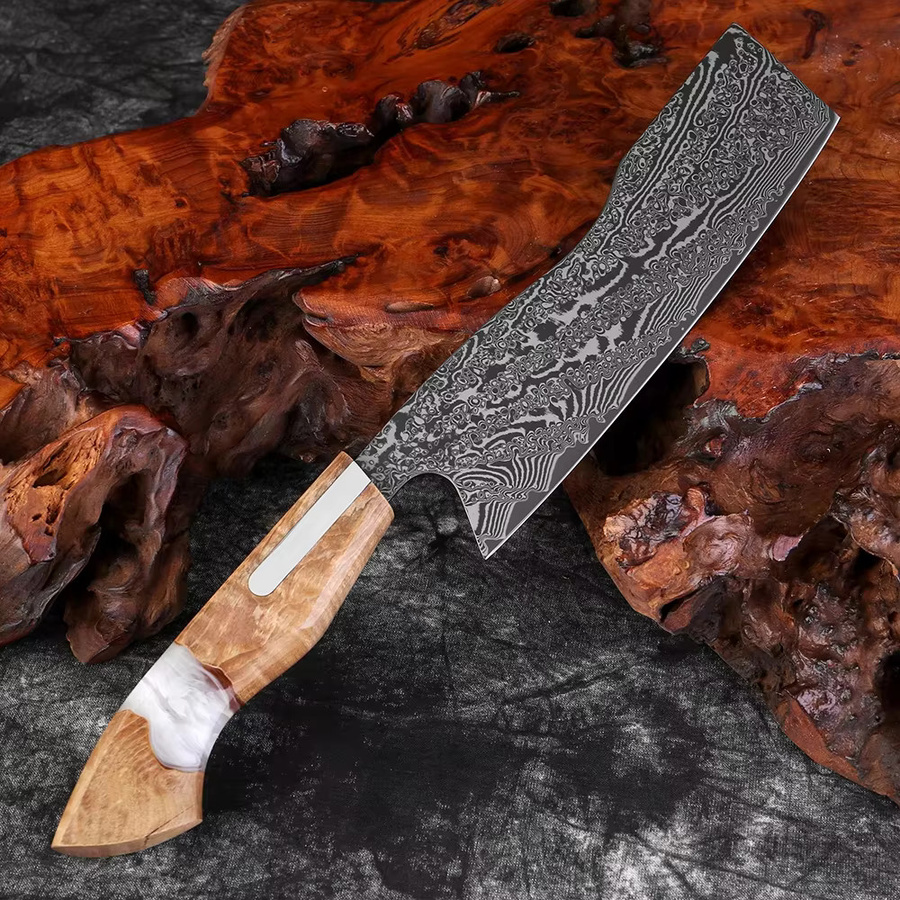 Xituo Nakiri-Messer aus 67-lagigem Damaststahl mit Holzgriff, 7 Zoll (17,78 cm) professionelles japanisches Kochmesser für Gemüse und Sushi - Bild 2
