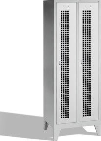C+P Umkleidespind Classic mit 2 Abteilen in Lichtgrau, Stahl, H: 185 cm, B: 81 cm, T: 50 cm - Bild 1