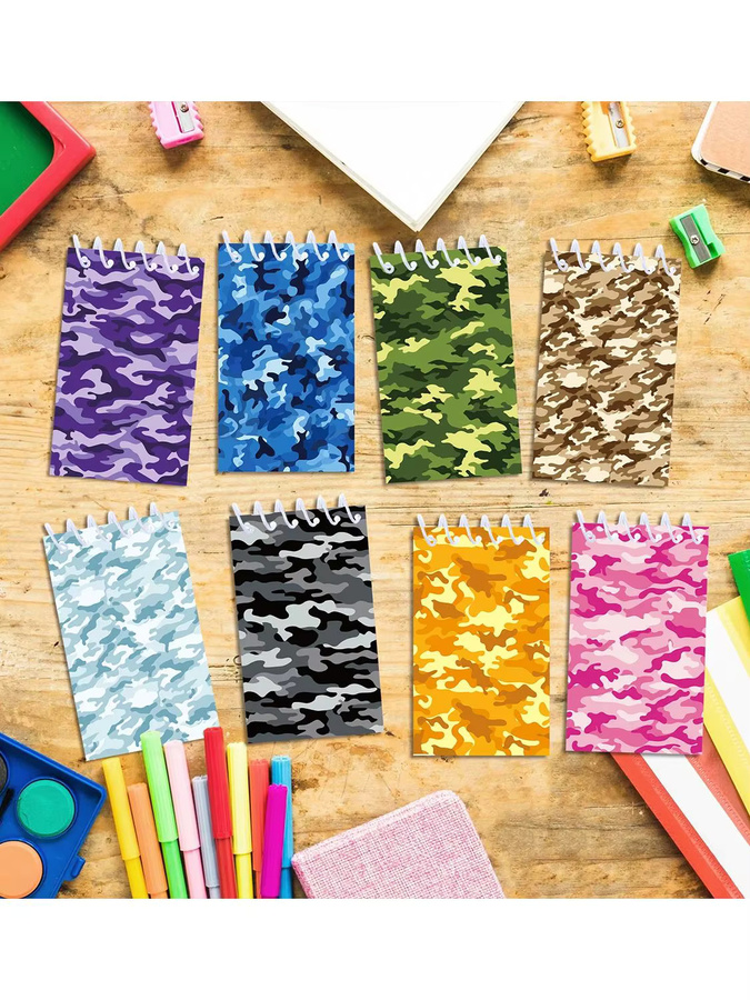 Camouflage Mini Memo Pad Spirale Notebook Set in Multicolour für Schule und Büro - Bild 7