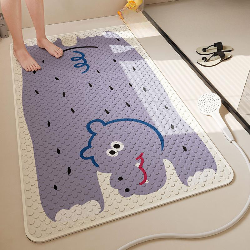 Yiran Health & Beauty Anti-Rutsch-Badematte mit Cartoon-Motiv für Kinder und Babys, wasserdicht und rutschfest, B/B: 50 x 80 cm, Mehrfarbig - Bild 1