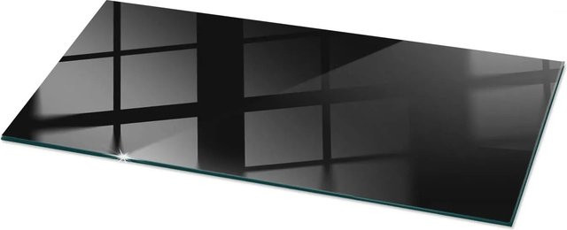 Tulup Tischplatte aus Glas in Schwarz, rechteckig und glatt, B/T: 125 x 50 cm - Bild 1