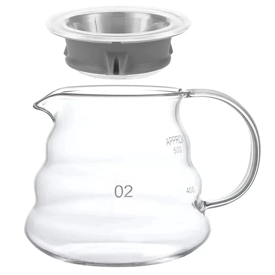 Easy Time Kaffeekanne und Trichter Set aus Glas in Transparent, handgefertigtes Wolkenform Kaffeefilter-Set mit Extraktionsbecher - Bild 7