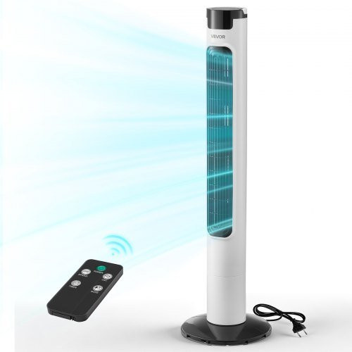 VEVOR Tower Fan Standventilator in Weiß mit 50 Grad Oszillation, 3 Geschwindigkeiten, 3 Modi, Timer und Fernbedienung - Bild 1