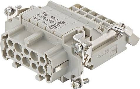 HARTING Stifteinsatz 09330104736 mit 10 Schrauben in Grau aus Kunststoff - Bild 1