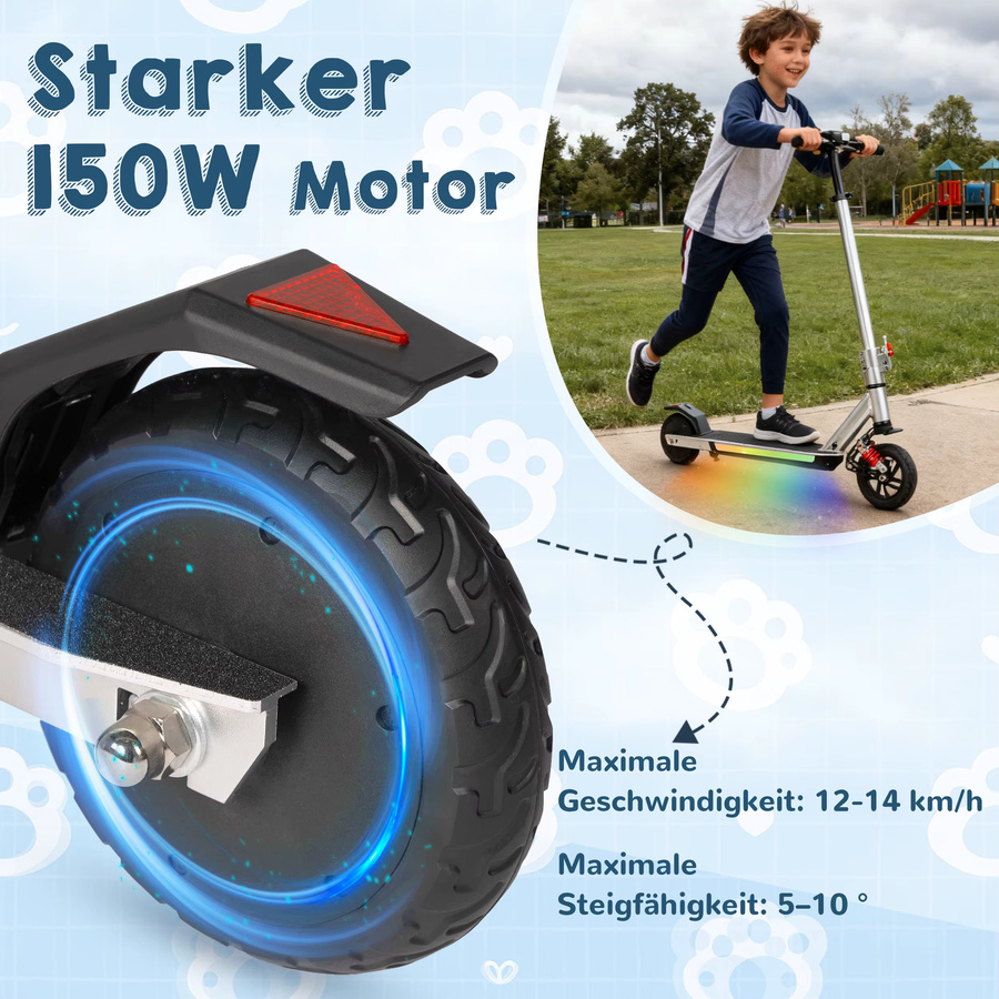 Vankel E-Scooter Kinder, faltbarer Elektroroller, ab 10 Jahre - Bild 2