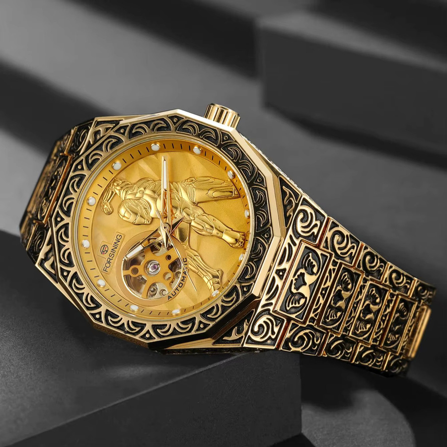 Forsining Armbanduhr, Automatik, Edelstahl, Gold, Herren - Bild 2