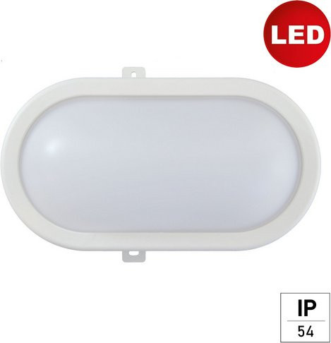 E2 LED Deckenleuchte in Weiss, 12 W, IP54, Oval, Modernes Design - Bild 1