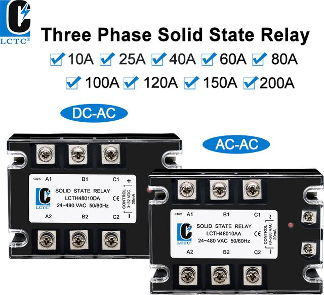 LCTC Dreiphasiges Halbleiterrelais SSR AC-Steuerung 25DA 380 VAC - Bild 1