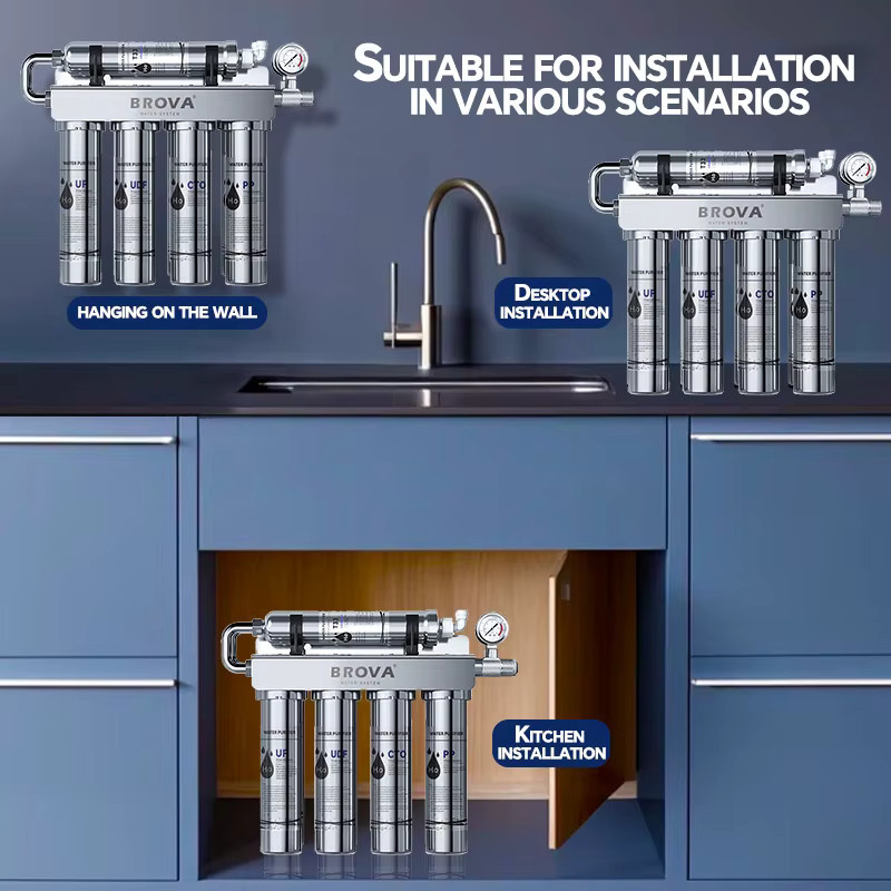 BROVA 5-stufiges Ultrafiltrations-Wasseraufbereitungssystem für die Küche mit Skalenhemmung und Kohle-UF-Filter in Silber - Bild 6