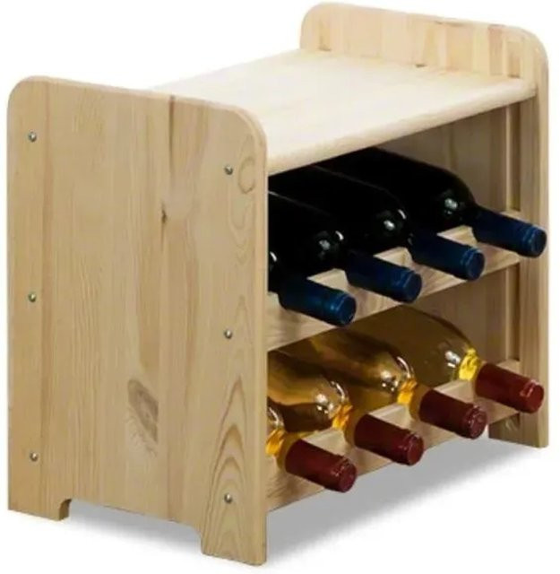 PROREGAL Weinregal Pinotwine aus massivem Kiefernholz, Natur Unbehandelt, H x B x T: 36 x 44 x 26,5 cm - Bild 1