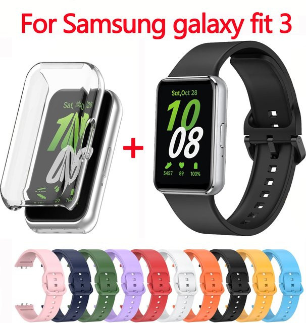 Samsung Uhrenarmband Silikon, Schwarz, Samsung Galaxy Fit 3 - Bild 1