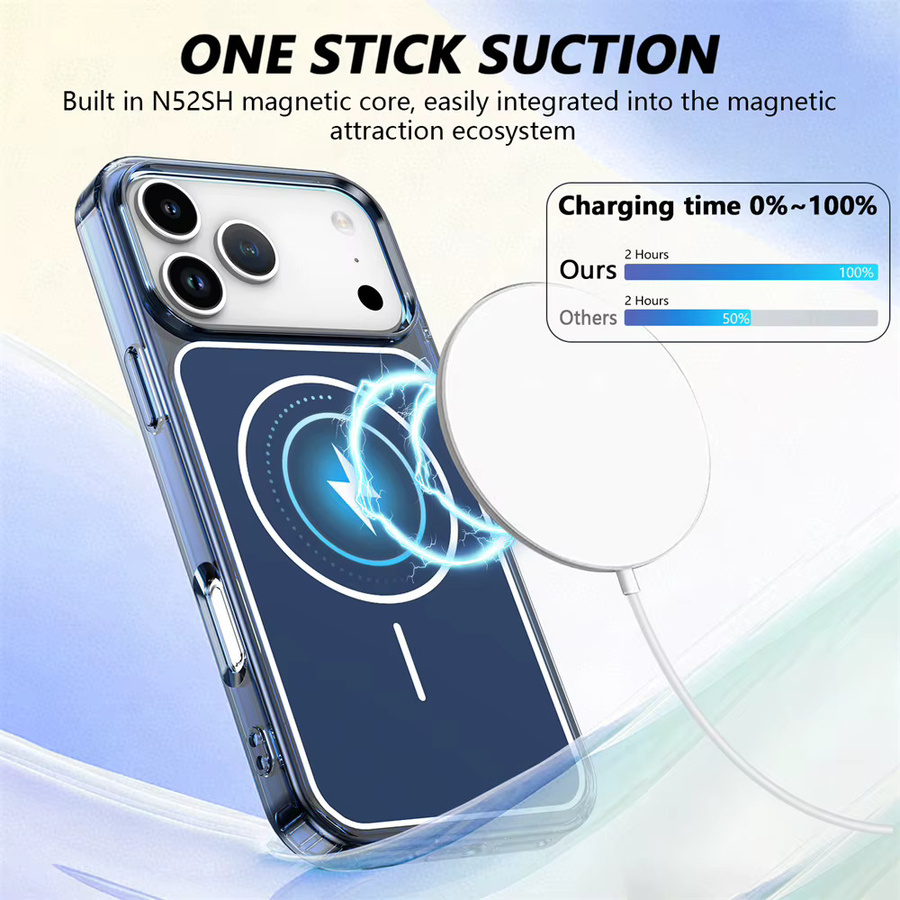 Xeber MagSafe Magnetische Schutzhülle für iPhone 17 Air 16 Pro Max 15 14 13 12 Stoßfeste Hartschale Transparent - Bild 4