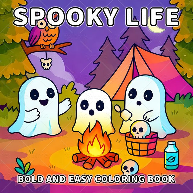 SPOOKY LIFE Malbuch für Erwachsene, Fantasy, ab 14 Jahren - Bild 1