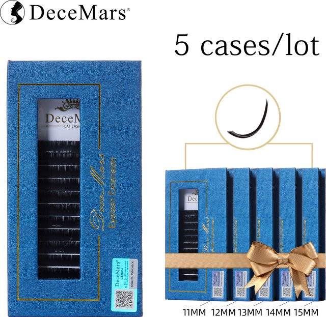DeceMars Ellipse Flat Wimpernverlängerung Einzelwimpern, 5er-Set - Bild 1