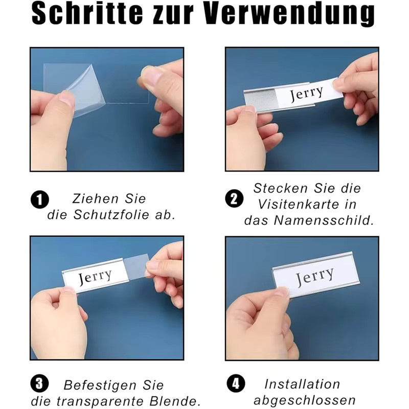 ABBO Magnetische Namensschilder aus Aluminium mit Doppelmagneten in Silber, 20er-Pack - Bild 2