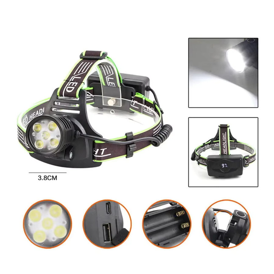 KENSUN COB LED Stirnlampe Schwarz mit USB-C Aufladung für Angeln, Wandern und Klettern - Bild 6