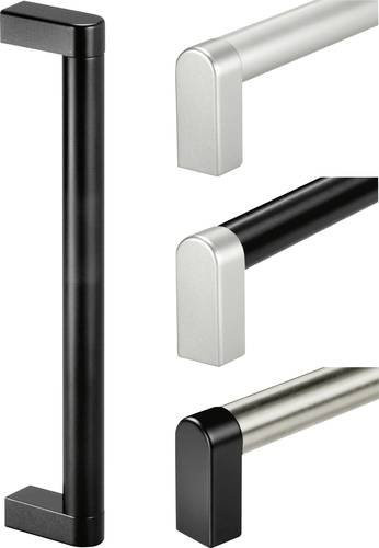 Rohde Rohrgriff A3-25.200.S01 in Schwarz und Silber, matt, L 220 mm, B 25 mm, H 61 mm - Bild 1