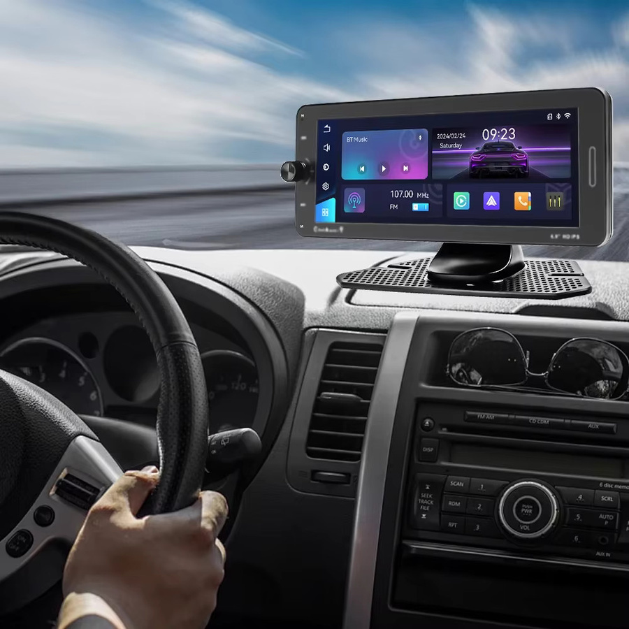 Universal 6,9 Zoll Auto Radio mit Apple CarPlay und Bluetooth, Drahtloser HD Touchscreen Multimedia Player mit Spiegel Link und FM Transmit, Schwarz - Bild 2