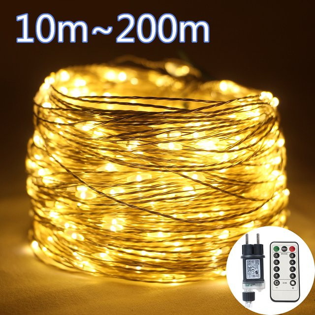KIKIELF LED Lichterkette in Warmweiß mit silbernem Metalldraht für Weihnachten, Hochzeit und Party - Bild 1