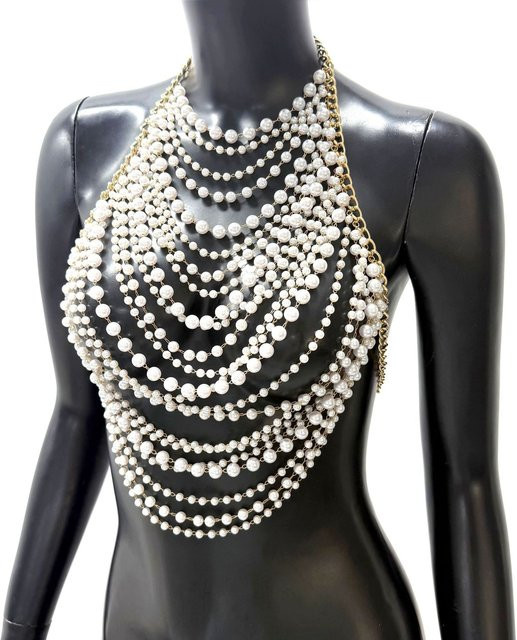 XIGUO Körperkette, Perle, Metall, Gold, Damen - Bild 1