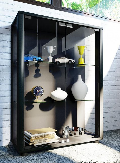 Wandvitrine my home Sintalo in Buche mit LED-Beleuchtung und Glastüren, B/H/T: 80 x 60 x 25 cm - Bild 1