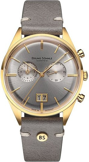 Bruno Söhnle Chronograph, Quarz, Edelstahl, Silber, Gold, Leder, Herren - Bild 1