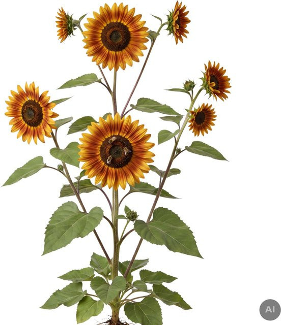 LaCaTho Sonnenblume Herbstschönheit Helianthus Annuus Blumensamen mit 250 Samen in Orange-Rot - Bild 1