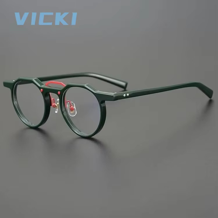 VIOOLI VICKI Korrektionsbrille, Vollrand, rund, Kunststoff, grün, schwarz - Bild 1