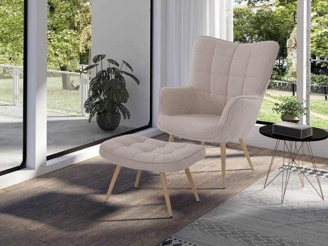 byLIVING Sessel UTA in Sand mit Webstoffbezug und Metallgestell, B/H/T: 72 x 97 x 80 cm - Bild 2