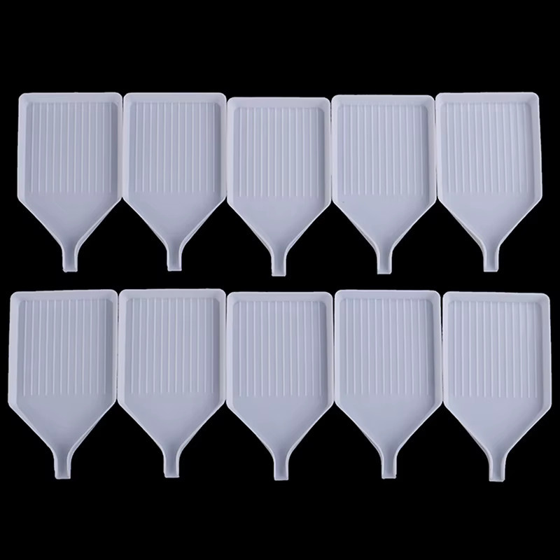 10 Stück 2 in 1 Diamantmalerei Werkzeuge und Tabletts zur Perlenorganisation aus Kunststoff, Weiß - Bild 2