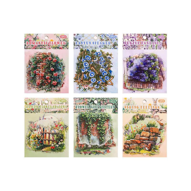 10-teiliges INS Gartenlandschaftsaufkleber-Set aus Papier in Multicolour für Scrapbooking, Tagebuch und Alben - Bild 3