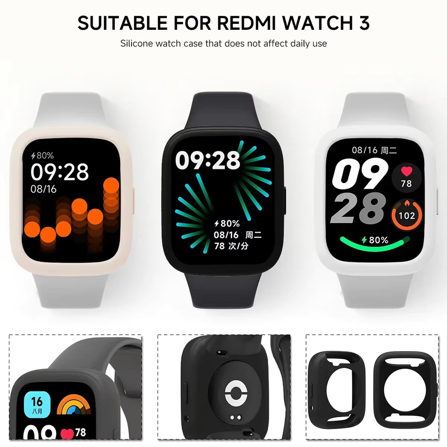CAOWTAN Silikonhülle für Redmi Watch 3/3Active/3Lite, Uhrenzubehör - Bild 1