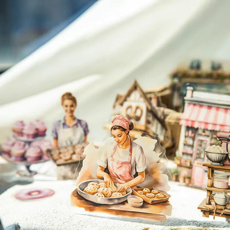 20 Stück Gourmet Backen Landschaft Aufkleber in Multicolour für Scrapbook und Handwerk, B: 15,0 cm, H: 9,5 cm - Bild 4