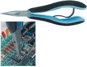 Lindström Elektronik-Spitzzange mit gezahnten Backen aus Edelstahl, Mehrfarbig, Länge: 150 mm - Bild 1