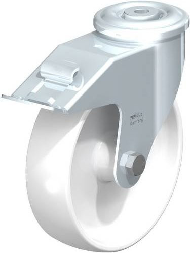 Blickle Lenkrolle LER-PO 175R-FI mit Feststeller, Rad-Durchmesser: 175 mm, Tragfähigkeit: 300 kg, Farbe: Weiß - Bild 1