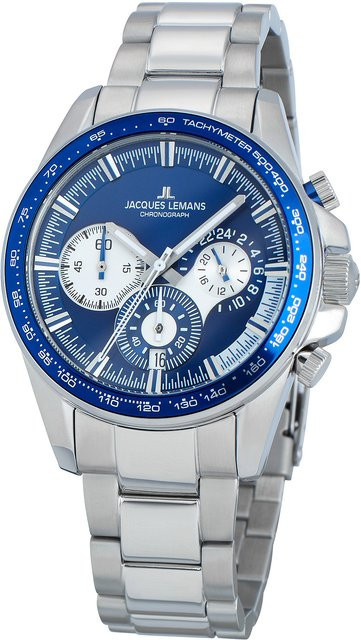 Jacques Lemans Chronograph, Quarz, Edelstahl, Blau, 40 mm, Herren - Bild 1