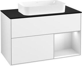 V&B Waschtischunterschrank Finion in Weiß glänzend lackiert, Breite: 100 cm, Tiefe: 60,3 cm - Bild 1