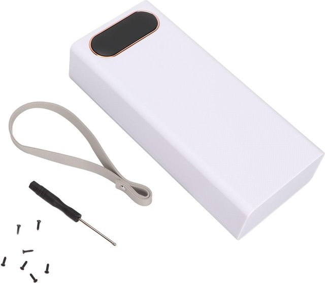 KONNWEI L16 DIY Powerbank Gehäuse mit LCD-Display und 22,5W Schnellladung, 2 USB-Ausgänge, Micro-USB und Typ-C, Weiß - Bild 1